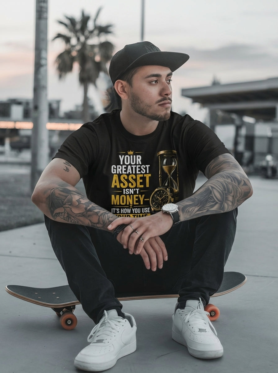 Unisex Fitted T-Shirt "YOUR GREATEST ASSET ISN'T MONEY"