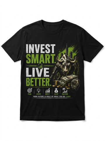 Unisex Fitted T-Shirt "INVEST SMART LIVE BETTER"