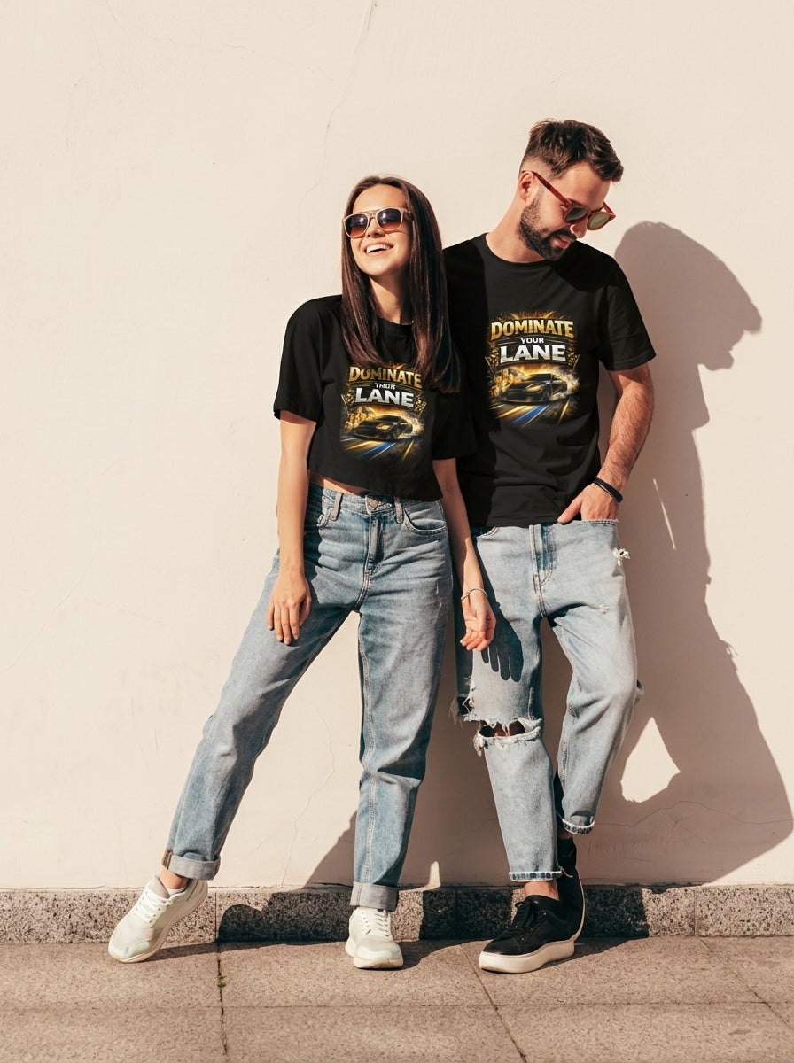 Unisex Fitted T-Shirt "DOMINATE YOUR LANE"
