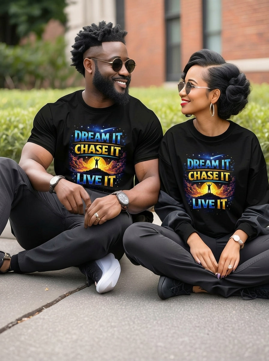 Unisex Fitted T-Shirt "DREAM IT CHASE IT LIVE IT"