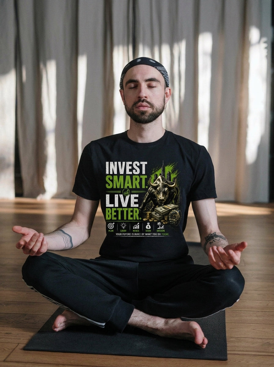 Unisex Fitted T-Shirt "INVEST SMART LIVE BETTER"