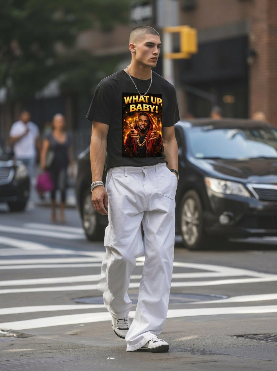 Man T-Shirt "WHAT UP BABY!"