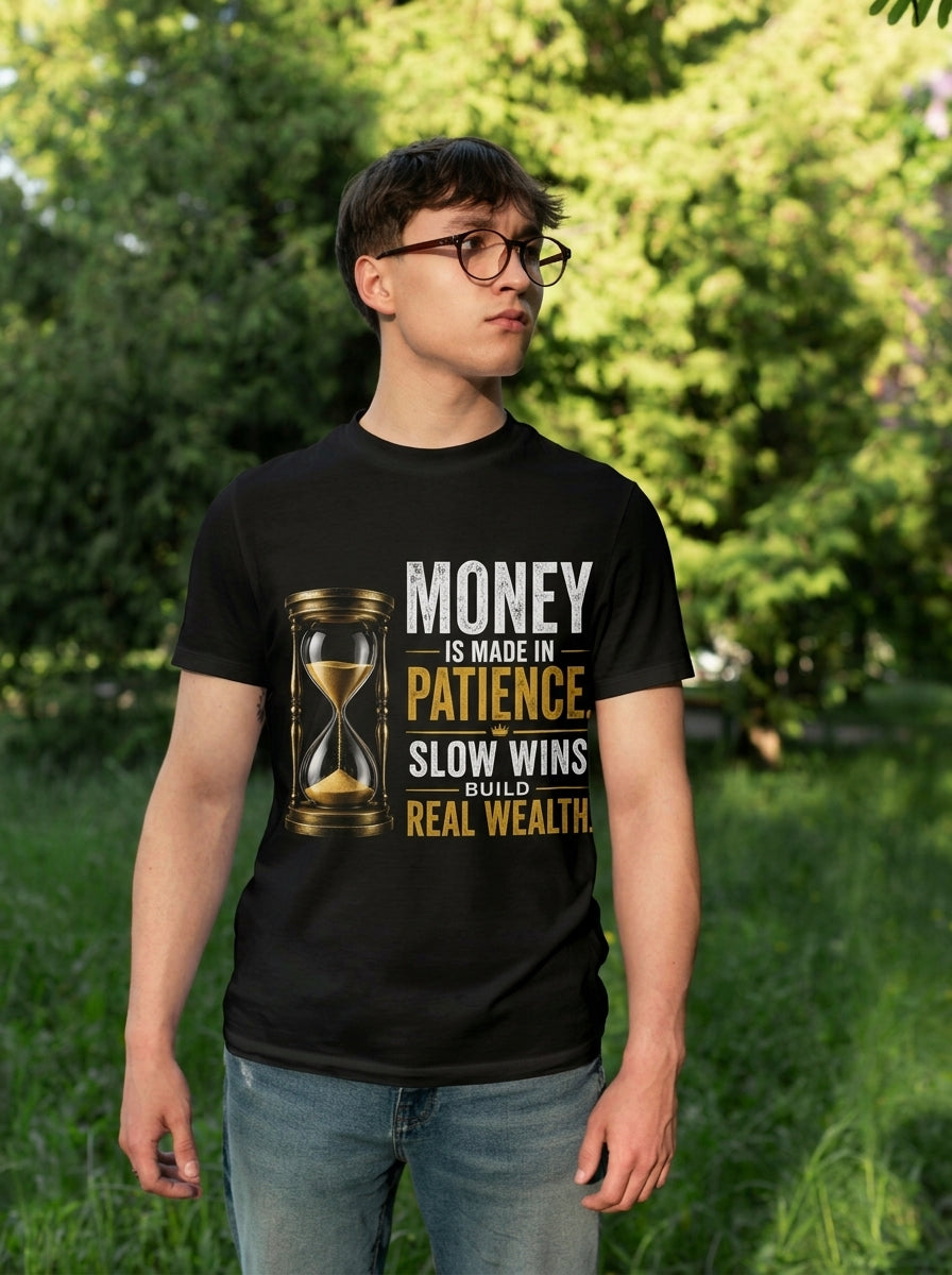 Unisex Fitted T-Shirt "MONEY IS MADE IN PATIENCE"