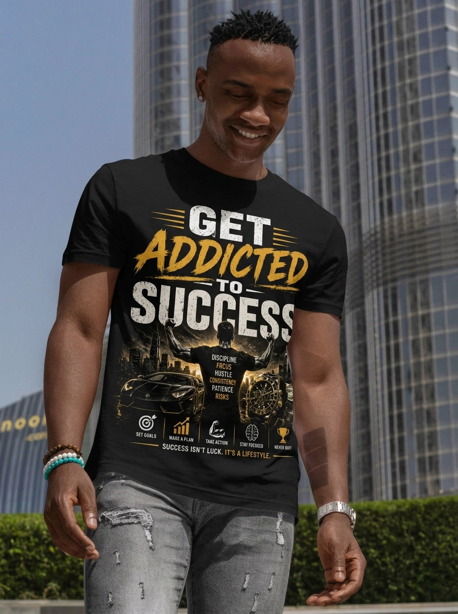 Unisex Fitted T-Shirt "GET ADDICTED TO SUCCESS"