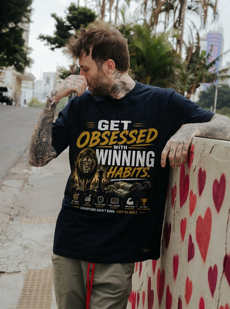 Unisex Fitted T-Shirt "GET OBSESSED WITH WINNING HABITS"