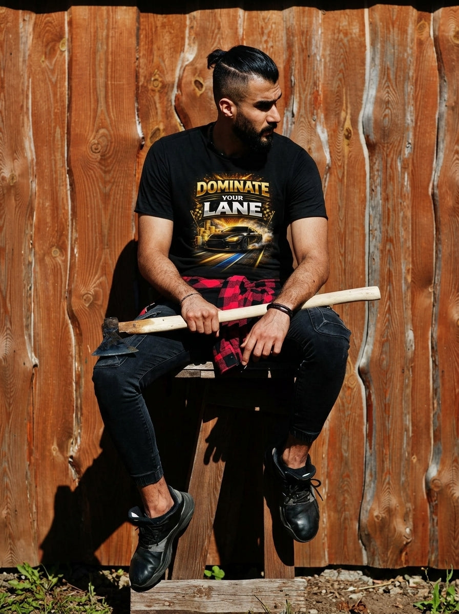 Unisex Fitted T-Shirt "DOMINATE YOUR LANE"