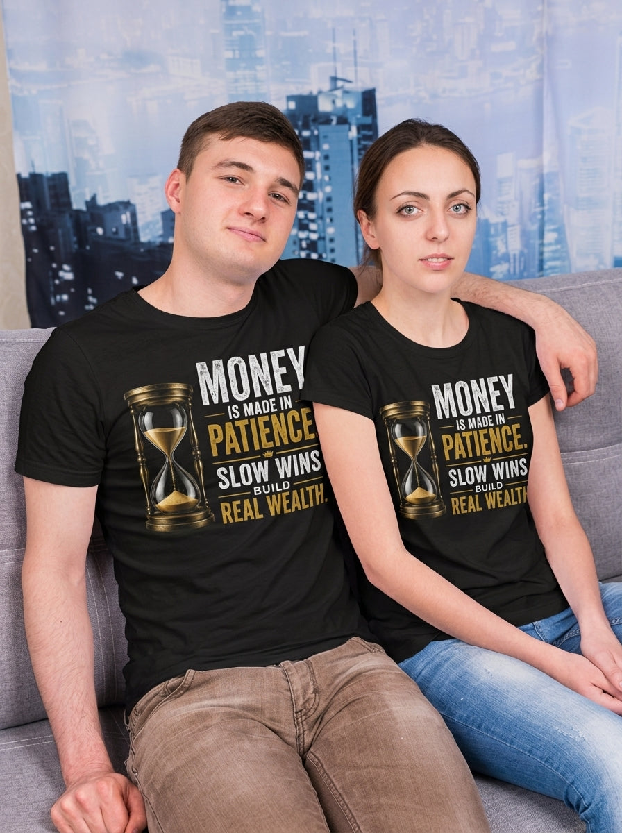 Unisex Fitted T-Shirt "MONEY IS MADE IN PATIENCE"