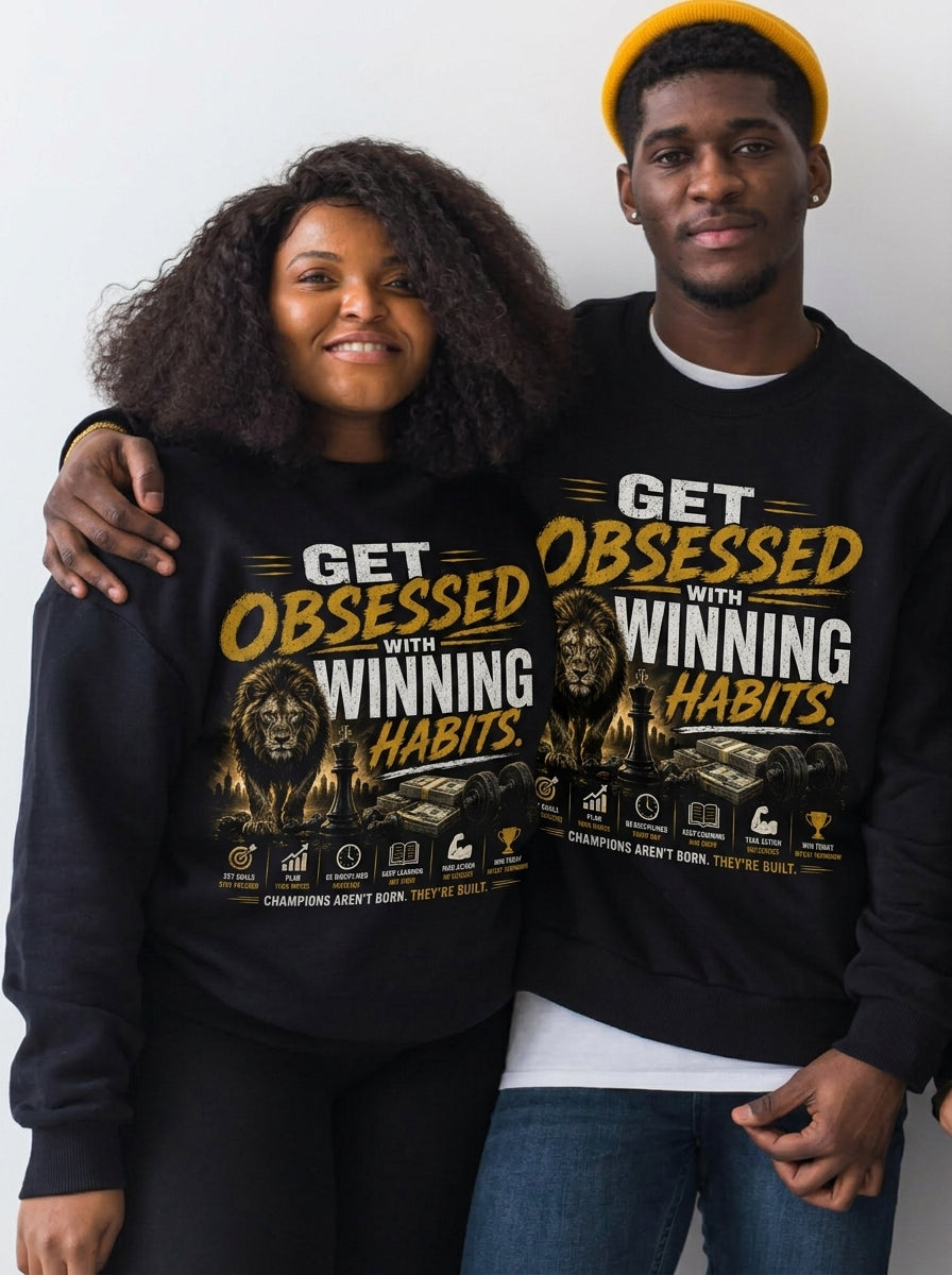 Unisex Fitted T-Shirt "GET OBSESSED WITH WINNING HABITS"
