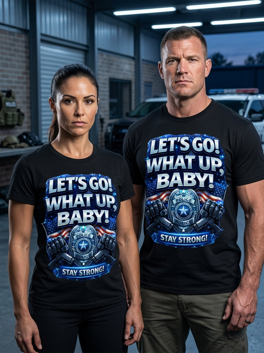 Unisex Fitted T-Shirt "LET'S GO! WHAT UP BABY"