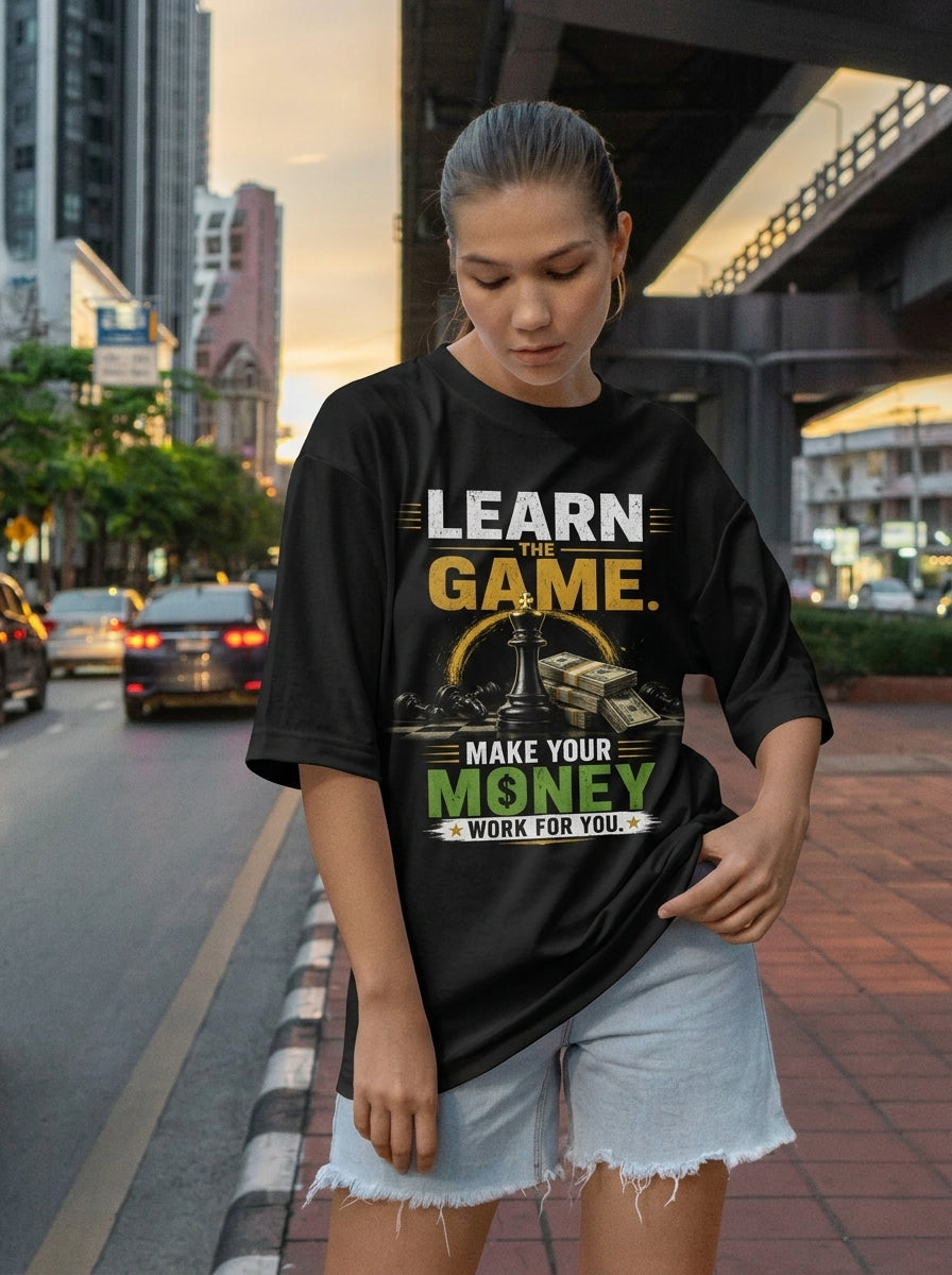 Unisex Fitted T-Shirt "LEARN THE GAME MAKE YOUR MONEY"