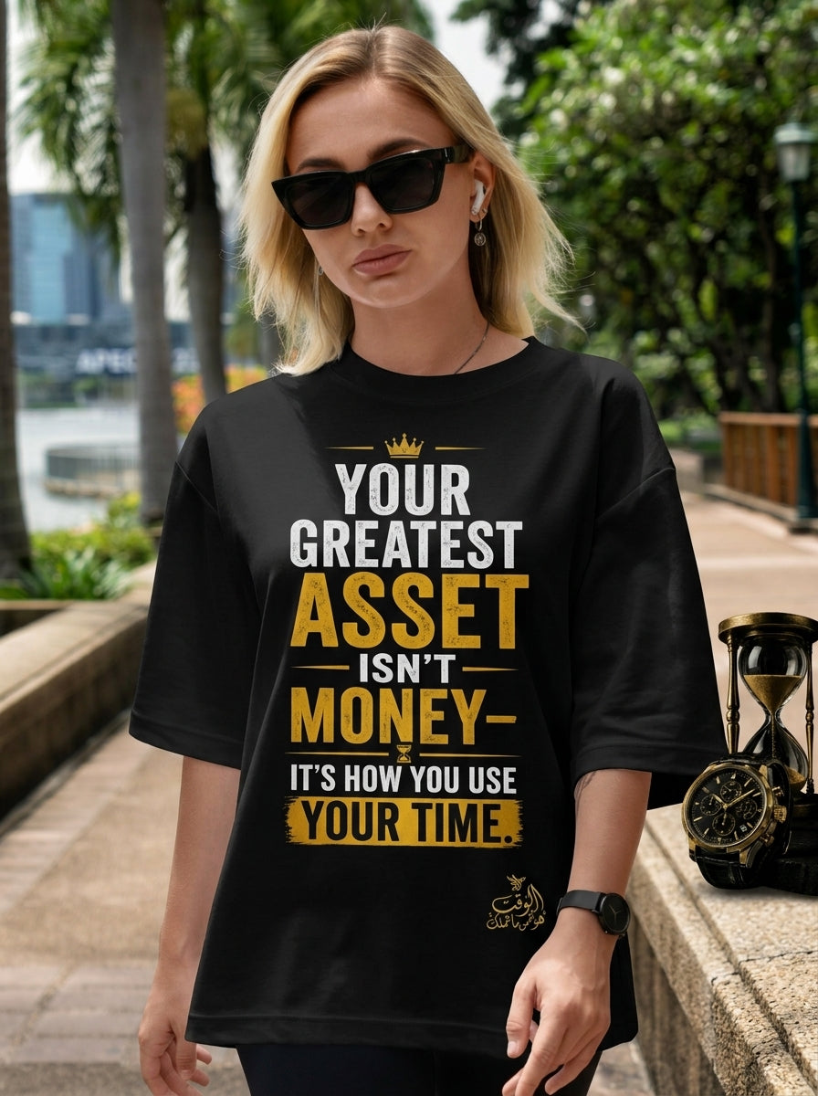 Unisex Fitted T-Shirt "YOUR GREATEST ASSET ISN'T MONEY"